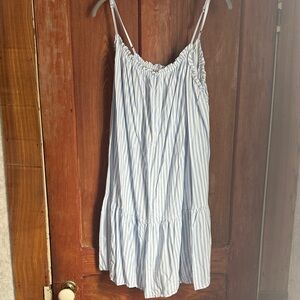 H&M Light Blue and White Striped Sundress